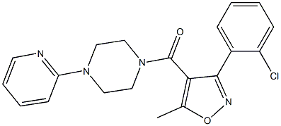 1-{[3-(2-chlorophenyl)-5-methyl-4-isoxazolyl]carbonyl}-4-(2-pyridinyl)piperazine Structure