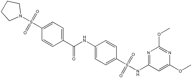 N-(4-{[(2,6-dimethoxy-4-pyrimidinyl)amino]sulfonyl}phenyl)-4-(1-pyrrolidinylsulfonyl)benzamide Structure