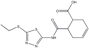 6-({[5-(ethylsulfanyl)-1,3,4-thiadiazol-2-yl]amino}carbonyl)-3-cyclohexene-1-carboxylic acid Structure