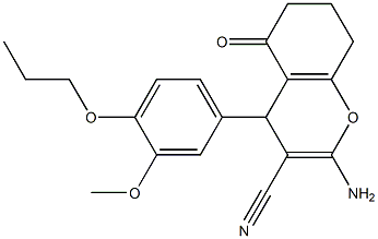 2-amino-4-(3-methoxy-4-propoxyphenyl)-5-oxo-5,6,7,8-tetrahydro-4H-chromene-3-carbonitrile Structure