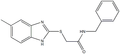 N-benzyl-2-[(5-methyl-1H-benzimidazol-2-yl)sulfanyl]acetamide Structure