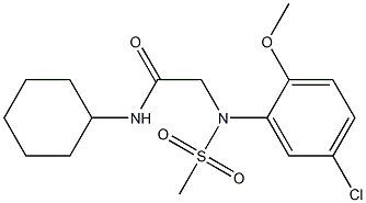 2-[5-chloro-2-methoxy(methylsulfonyl)anilino]-N-cyclohexylacetamide 化学構造式