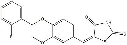  5-{4-[(2-fluorobenzyl)oxy]-3-methoxybenzylidene}-2-thioxo-1,3-thiazolidin-4-one