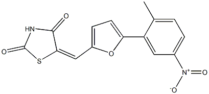 5-[(5-{5-nitro-2-methylphenyl}-2-furyl)methylene]-1,3-thiazolidine-2,4-dione Structure