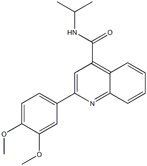 2-(3,4-dimethoxyphenyl)-N-isopropyl-4-quinolinecarboxamide,,结构式