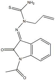 1-acetyl-1H-indole-2,3-dione 3-(N-allylthiosemicarbazone),,结构式