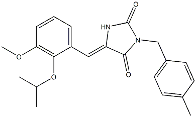 5-(2-isopropoxy-3-methoxybenzylidene)-3-(4-methylbenzyl)imidazolidine-2,4-dione Structure