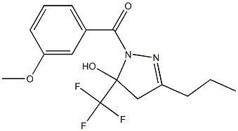 1-(3-methoxybenzoyl)-3-propyl-5-(trifluoromethyl)-4,5-dihydro-1H-pyrazol-5-ol 结构式