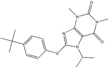 8-(4-tert-butylphenoxy)-7-isopropyl-1,3-dimethyl-3,7-dihydro-1H-purine-2,6-dione Structure