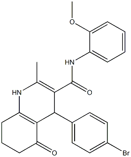 4-(4-bromophenyl)-N-(2-methoxyphenyl)-2-methyl-5-oxo-1,4,5,6,7,8-hexahydro-3-quinolinecarboxamide Structure