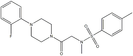 N-{2-[4-(2-fluorophenyl)-1-piperazinyl]-2-oxoethyl}-N,4-dimethylbenzenesulfonamide Struktur