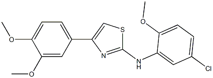 N-(5-chloro-2-methoxyphenyl)-4-(3,4-dimethoxyphenyl)-1,3-thiazol-2-amine,,结构式