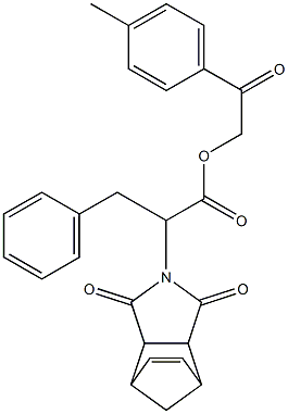 2-(4-methylphenyl)-2-oxoethyl 2-(3,5-dioxo-4-azatricyclo[5.2.1.0~2,6~]dec-8-en-4-yl)-3-phenylpropanoate Structure