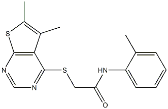 2-[(5,6-dimethylthieno[2,3-d]pyrimidin-4-yl)sulfanyl]-N-(2-methylphenyl)acetamide|