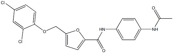 N-[4-(acetylamino)phenyl]-5-[(2,4-dichlorophenoxy)methyl]-2-furamide,,结构式