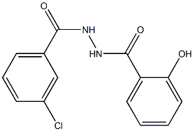 3-chloro-N'-(2-hydroxybenzoyl)benzohydrazide,,结构式