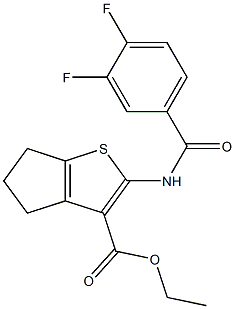 ethyl 2-[(3,4-difluorobenzoyl)amino]-5,6-dihydro-4H-cyclopenta[b]thiophene-3-carboxylate Struktur