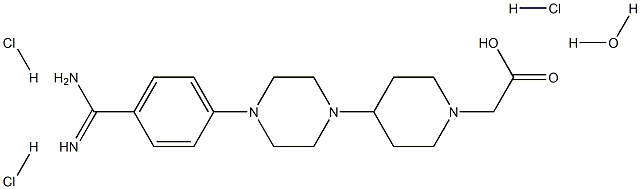 4-[4-[4-(Aminoiminomethyl)phenyl]-1-piperazinyl]-1-piperidineacetic  acid  hydrate  trihydrochloride