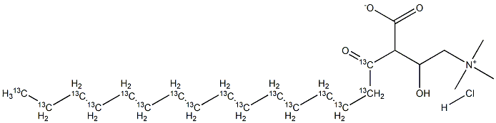 Hexadecanoyl-13C16-L-carnitine  hydrochloride Struktur