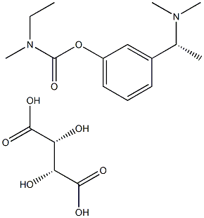 Ethylmethylcarbamic acid (R)-3-[1-(dimethylamino)ethyl]phenyl ester hydrogen (R,R)-tartrate 化学構造式