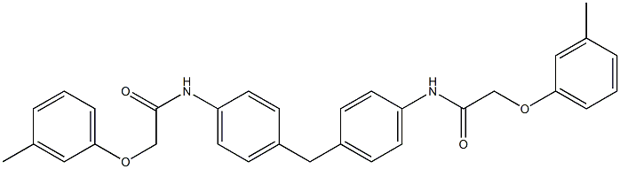 2-(3-methylphenoxy)-N-[4-(4-{[2-(3-methylphenoxy)acetyl]amino}benzyl)phenyl]acetamide Struktur