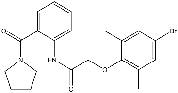 2-(4-bromo-2,6-dimethylphenoxy)-N-[2-(1-pyrrolidinylcarbonyl)phenyl]acetamide Structure