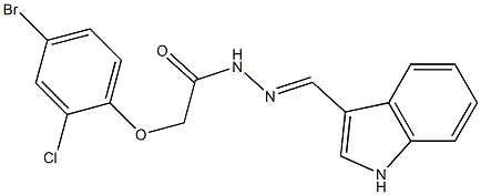2-(4-bromo-2-chlorophenoxy)-N'-[(E)-1H-indol-3-ylmethylidene]acetohydrazide