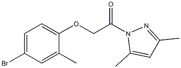 2-(4-bromo-2-methylphenoxy)-1-(3,5-dimethyl-1H-pyrazol-1-yl)-1-ethanone,,结构式