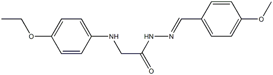 2-(4-ethoxyanilino)-N'-[(E)-(4-methoxyphenyl)methylidene]acetohydrazide Struktur