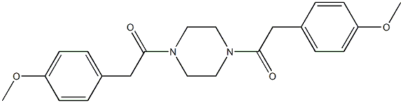 2-(4-methoxyphenyl)-1-{4-[2-(4-methoxyphenyl)acetyl]-1-piperazinyl}-1-ethanone Struktur