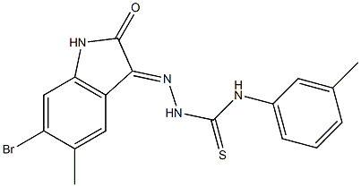 2-(6-bromo-5-methyl-2-oxo-1,2-dihydro-3H-indol-3-ylidene)-N-(3-methylphenyl)-1-hydrazinecarbothioamide Structure