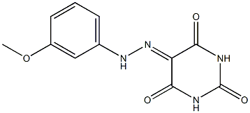 2,4,5,6(1H,3H)-pyrimidinetetrone 5-[N-(3-methoxyphenyl)hydrazone] Struktur