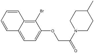2-[(1-bromo-2-naphthyl)oxy]-1-(4-methyl-1-piperidinyl)-1-ethanone,,结构式