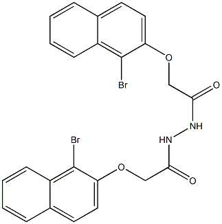 2-[(1-bromo-2-naphthyl)oxy]-N'-{2-[(1-bromo-2-naphthyl)oxy]acetyl}acetohydrazide Struktur