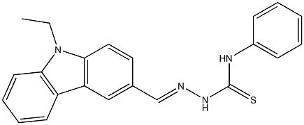 2-[(E)-(9-ethyl-9H-carbazol-3-yl)methylidene]-N-phenyl-1-hydrazinecarbothioamide Struktur