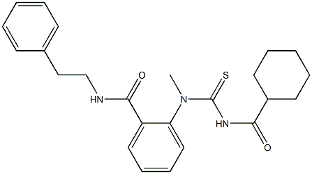 2-[{[(cyclohexylcarbonyl)amino]carbothioyl}(methyl)amino]-N-phenethylbenzamide,,结构式