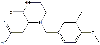 2-[1-(4-methoxy-3-methylbenzyl)-3-oxo-2-piperazinyl]acetic acid Structure