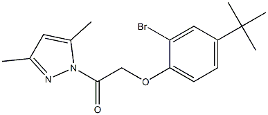 2-[2-bromo-4-(tert-butyl)phenoxy]-1-(3,5-dimethyl-1H-pyrazol-1-yl)-1-ethanone Structure