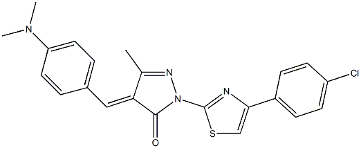  2-[4-(4-chlorophenyl)-1,3-thiazol-2-yl]-4-{(E)-[4-(dimethylamino)phenyl]methylidene}-5-methyl-2,4-dihydro-3H-pyrazol-3-one