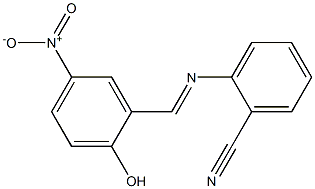 2-{[(E)-(2-hydroxy-5-nitrophenyl)methylidene]amino}benzonitrile,,结构式