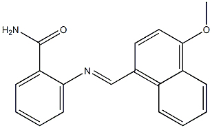 2-{[(E)-(4-methoxy-1-naphthyl)methylidene]amino}benzamide,,结构式