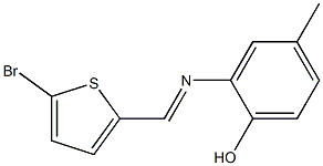 2-{[(E)-(5-bromo-2-thienyl)methylidene]amino}-4-methylphenol Structure