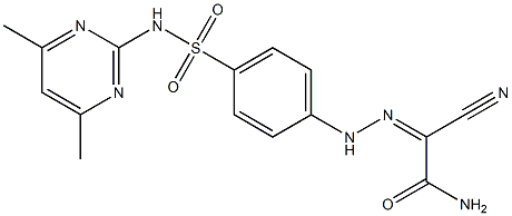 2-cyano-2-[(Z)-2-(4-{[(4,6-dimethyl-2-pyrimidinyl)amino]sulfonyl}phenyl)hydrazono]acetamide Structure