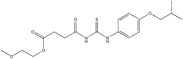2-methoxyethyl 4-{[(4-isobutoxyanilino)carbothioyl]amino}-4-oxobutanoate 结构式