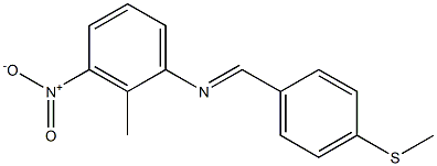 N-(2-methyl-3-nitrophenyl)-N-{(E)-[4-(methylsulfanyl)phenyl]methylidene}amine Struktur