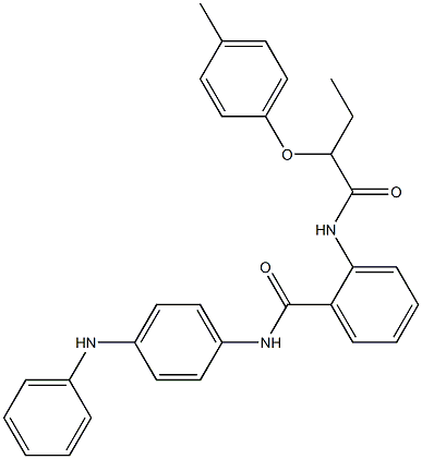 N-(4-anilinophenyl)-2-{[2-(4-methylphenoxy)butanoyl]amino}benzamide,,结构式