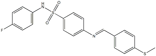 N-(4-fluorophenyl)-4-({(E)-[4-(methylsulfanyl)phenyl]methylidene}amino)benzenesulfonamide 化学構造式