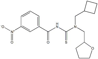 N-(cyclobutylmethyl)-N'-(3-nitrobenzoyl)-N-(tetrahydro-2-furanylmethyl)thiourea Struktur