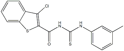 N-[(3-chloro-1-benzothiophen-2-yl)carbonyl]-N'-(3-methylphenyl)thiourea Struktur