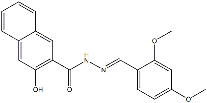 N'-[(E)-(2,4-dimethoxyphenyl)methylidene]-3-hydroxy-2-naphthohydrazide 化学構造式